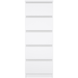 Florence 5 Drawer White High Gloss Narrow Chest of Drawers - Furniture to Go - Wilko - thumbnail 4