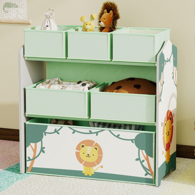 AIYAPLAY 3 Tier Green Kids Storage Shelf - Size: 66 x 30 x 63cm - Wilko - image 1