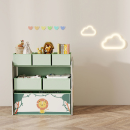 AIYAPLAY 3 Tier Green Kids Storage Shelf - Size: 66 x 30 x 63cm - Wilko - thumbnail 4