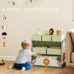AIYAPLAY 3 Tier Green Kids Storage Shelf - Size: 66 x 30 x 63cm - Wilko - thumbnail 7