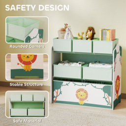 AIYAPLAY 3 Tier Green Kids Storage Shelf - Size: 66 x 30 x 63cm - Wilko - thumbnail 6