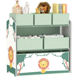 AIYAPLAY 3 Tier Green Kids Storage Shelf - Size: 66 x 30 x 63cm - Wilko - thumbnail 3