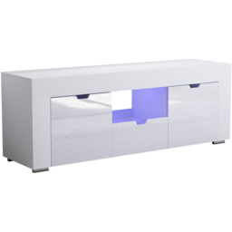 VIDA DESIGNS Eclipse 2 Door Single Drawer Single Shelf White LED TV Unit - Size: 45 x 130 x 35cm - Wilko - thumbnail 3