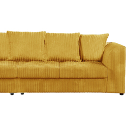 Luxor 4 Seater Mustard Jumbo Cord Scatter Back Sofa - Yellow - Wilko - thumbnail 5