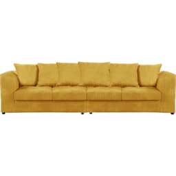 Luxor 4 Seater Mustard Jumbo Cord Scatter Back Sofa - Yellow - Wilko - thumbnail 3