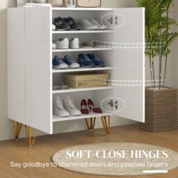 HOMCOM 2 Door White Shoe Soft Close Storage Cabinet - Size: 95.0 cm x 31.5 cm x 72.0 cmcm - Wilko - thumbnail 6