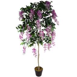 Botanik Purple and Pink Wisteria Artificial Tree in Pot 5ft - Size: 150 x 70 x 70cm - Wilko