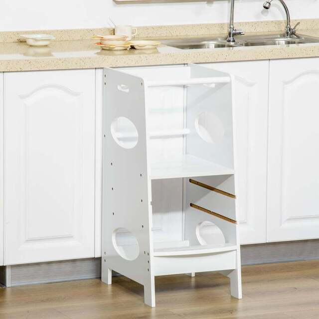 Playful Haven White Kids Adjustable Stool - Size: 40 x 50 x 90cm - Wilko - image 1