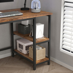 Chicago 2 Adjustable Shelf Computer Desk Brown - Size: 75 x 120 x 50cm - MCC - Wilko - thumbnail 5