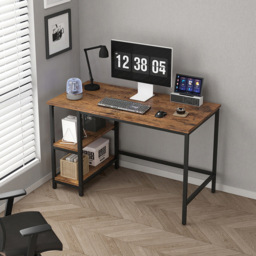 Chicago 2 Adjustable Shelf Computer Desk Brown - Size: 75 x 120 x 50cm - MCC - Wilko - thumbnail 3
