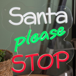 Samuel Alexander Red Green and White LED Santa Please Stop Here Neon Sign 35 x 26cm - Size: 35 x 26 x 2cm - Multi-Coloured - Wilko - thumbnail 7