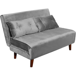Portland 2 Seater Grey Velvet Sofa Bed - Wilko - thumbnail 3
