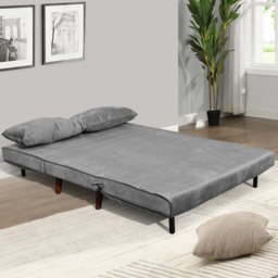 Portland 2 Seater Grey Velvet Sofa Bed - Wilko - thumbnail 4
