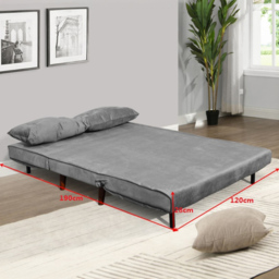 Portland 2 Seater Grey Velvet Sofa Bed - Wilko - thumbnail 5