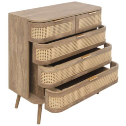 Birlea Noah 5 Drawer Rattan Effect Chest of Drawers - Brown - Wilko - thumbnail 6