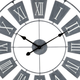 Premier Housewares Grey Metal Small Round Wall Clock 70cm - Size: 70 x 3 x 70cm - Wilko - thumbnail 4