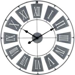 Premier Housewares Grey Metal Small Round Wall Clock 70cm - Size: 70 x 3 x 70cm - Wilko - thumbnail 1