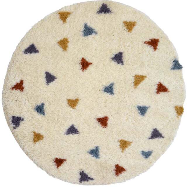 Homemaker Multicolour Snug Triangles Shaggy Round Rug 100cm - Size: 100 x 100cm - Wilko - image 1
