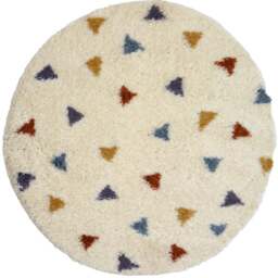 Homemaker Multicolour Snug Triangles Shaggy Round Rug 100cm - Size: 100 x 100cm - Wilko - thumbnail 1