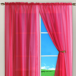 Velosso Riva Plain Fushia Pin Voile Panel Curtain 150 x 137cm - Size: w 150 x D 137cm - Pink - Wilko - thumbnail 3