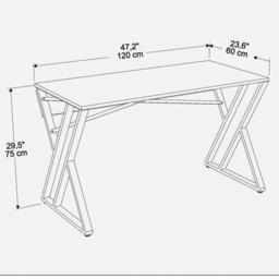 Decorotika Gyza Computer Desk White Marble and White - Size: 75 x 120 x 60cm - Wilko - thumbnail 7