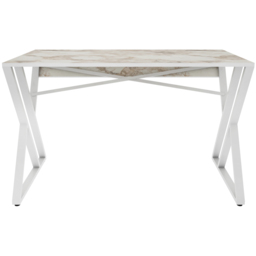 Decorotika Gyza Computer Desk White Marble and White - Size: 75 x 120 x 60cm - Wilko - thumbnail 3