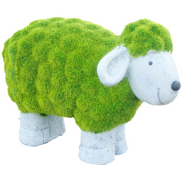 Marco Paul Resin Stone Sheep Garden Ornaments - Size: 40 x 20 x 15cm - Green - Wilko