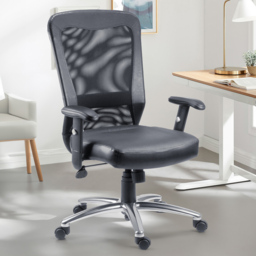 Teknik Breeze Black Mesh Swivel Office Chair - Size: 44 x 48 x 47cm - Teknik Office - Wilko - thumbnail 1