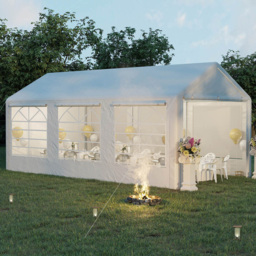 6x3m Car Tent Heavy Duty Carport Shelter - Size: 280 x 300 x 600cm - White - Outsunny - Wilko