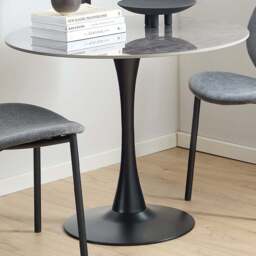 Florence Malta Grey and Black Ceramic Round Dining Table - Size: 4 Seater - Multi - Furniture To Go - Wilko - thumbnail 1