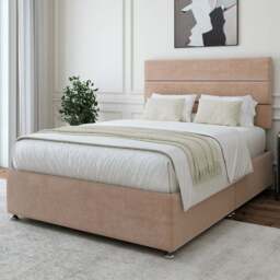 Bedmaster Small Double Mink Naples Velvet Divan Base with Milan Headboard - Brown - Wilko