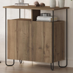 FWStyle Cornea 2 Door Dark Oak Sideboard - Size: 80 x 80 x 40cm - Brown - Wilko