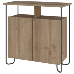 FWStyle Cornea 2 Door Dark Oak Sideboard - Size: 80 x 80 x 40cm - Brown - Wilko - thumbnail 3