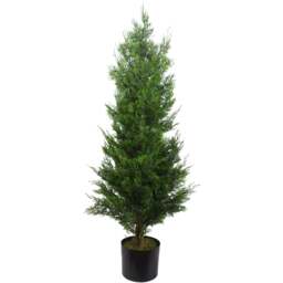 Botanik Cypress Cedar Topiary Artificial Tree in Pot 4ft - Size: 120 x 55 x 55cm - Green - Wilko
