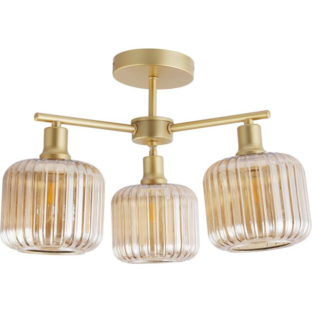 Micah 3 Light Ceiling Fitting Champagne and Gold - Wilko - image 1