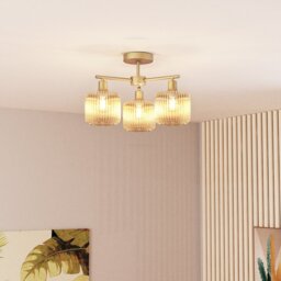 Micah 3 Light Ceiling Fitting Champagne and Gold - Wilko - thumbnail 5
