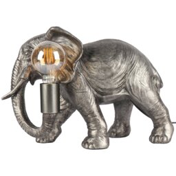 Elijah Elephant Table Lamp Silver - Wilko - thumbnail 1