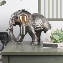 Elijah Elephant Table Lamp Silver - Wilko - thumbnail 3