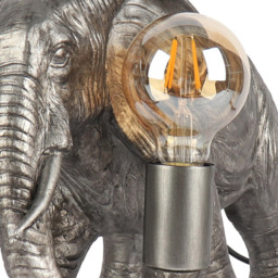 Elijah Elephant Table Lamp Silver - Wilko - thumbnail 7