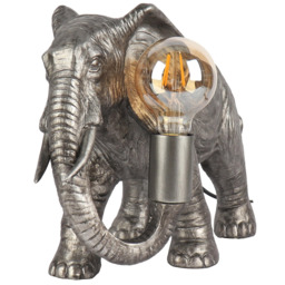 Elijah Elephant Table Lamp Silver - Wilko - thumbnail 4