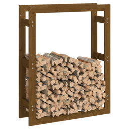 vidaXL Honey Brown Pine Wood Firewood Log Holder 100 x 80 x 25cm - Wilko - thumbnail 4