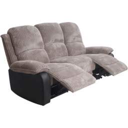 Brooklyn 3 Seater Grey Jumbo Cord Manual Recliner Sofa - Wilko - thumbnail 3
