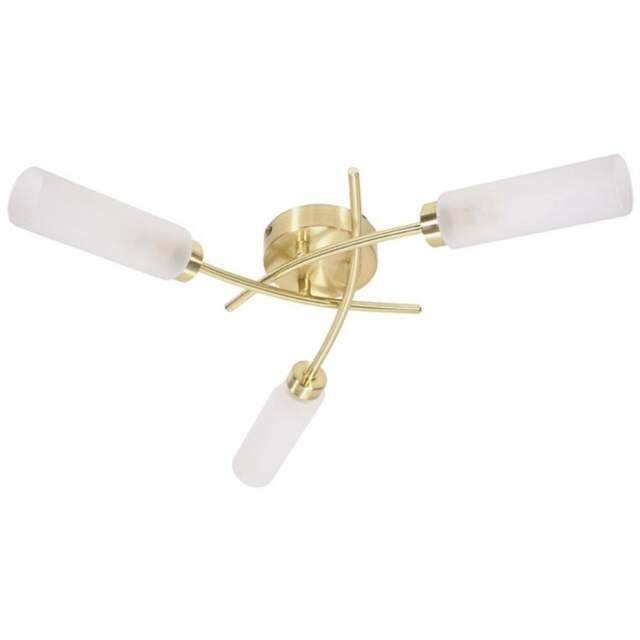ValueLights Maya Brushed Gold 3 Way Curved Cross Over Flush LED Ceiling Light - Size: 10 x 41 x 43cm - Wilko - image 1