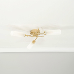 ValueLights Maya Brushed Gold 3 Way Curved Cross Over Flush LED Ceiling Light - Size: 10 x 41 x 43cm - Wilko - thumbnail 4