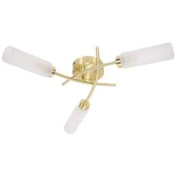 ValueLights Maya Brushed Gold 3 Way Curved Cross Over Flush LED Ceiling Light - Size: 10 x 41 x 43cm - Wilko - thumbnail 1