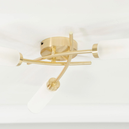 ValueLights Maya Brushed Gold 3 Way Curved Cross Over Flush LED Ceiling Light - Size: 10 x 41 x 43cm - Wilko - thumbnail 5