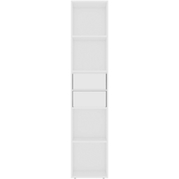 vidaXL 4 Shelf 2 Drawer White Tall Bookcase - Size: 171 x 36 x 30cm - Wilko - thumbnail 4