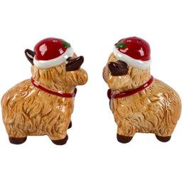 Highland Cow Salt and Pepper Shakers Brown and Red - Wilko - thumbnail 3