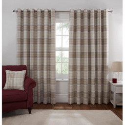 Divante Hatfield Natural Check Blackout Curtains 229cm - Size: W 228 x D 228cm - Wilko - thumbnail 7