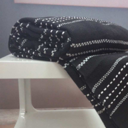 Rapport Home Black Stitch Strip Woven Cotton Throw 178 x 254cm - Size: 8 x 178 x 254cm - Wilko - thumbnail 4
